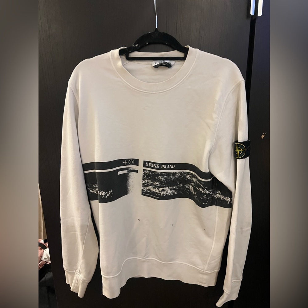 Stone Island White Crewneck